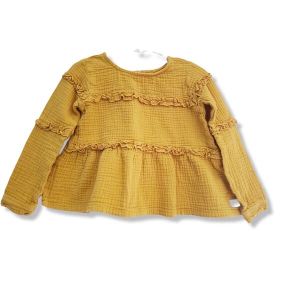 Muslin Girls 4T Mustard 7FAMK Tunic Top - Picture 1 of 2
